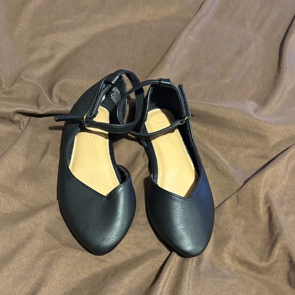 Old Navy Black Ankle Strap Flats